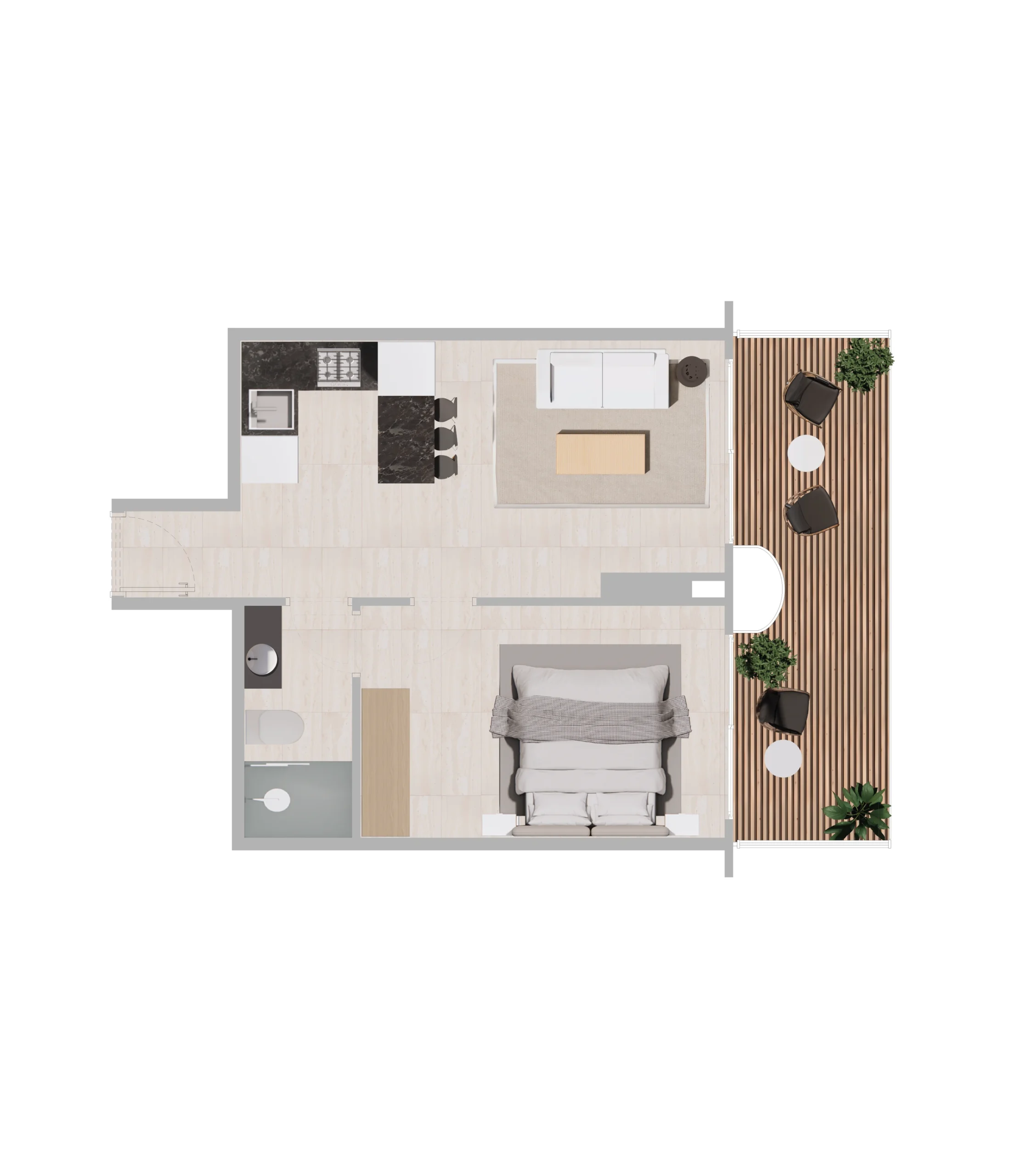 B: 50.96 m² / 548.7 ft²